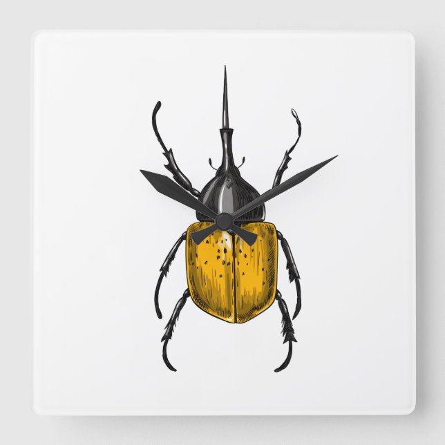 Hercules beetle fyrkantig klocka (Framsida)