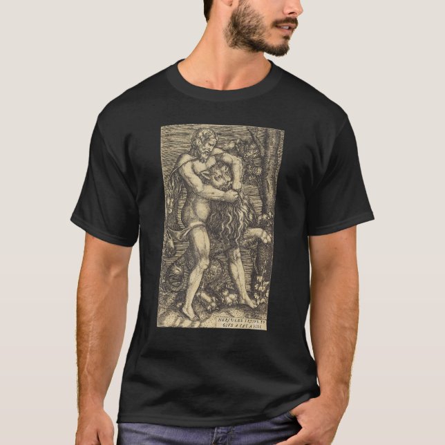 Hercules försökte ge en katt en nemean-lejon t shirt (Framsida)
