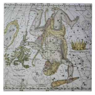 Hercules från "en himmelsk kartbok", pub. i 1822 kakelplatta