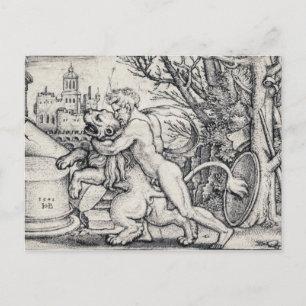 Hercules Killing the Nemean Lejon Vykort