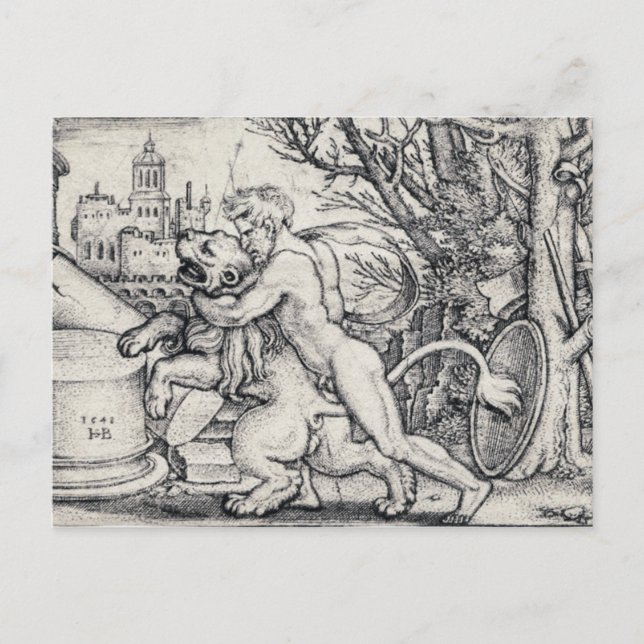 Hercules Killing the Nemean Lejon Vykort (Framsida)