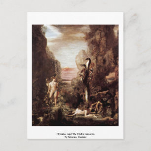Hercules och Hydra Lernaean by Moreau, Gustave Vykort