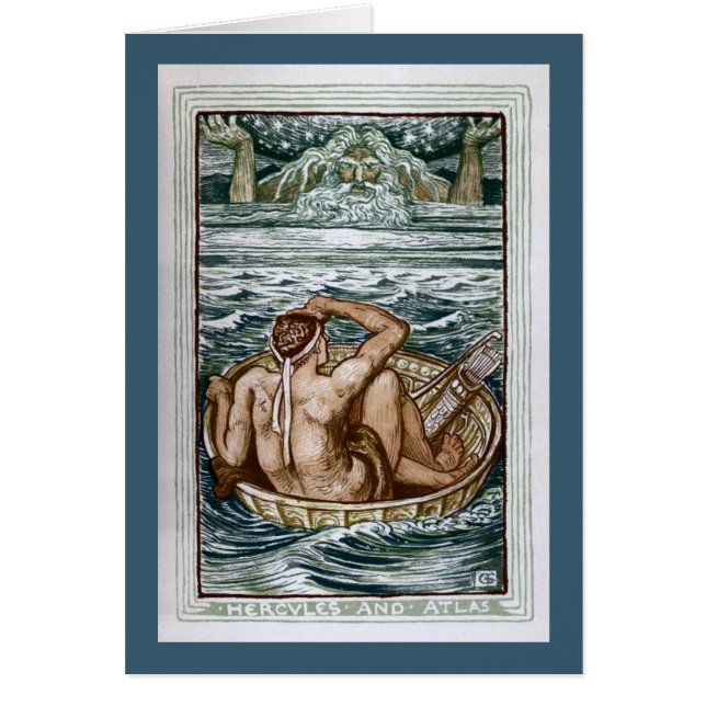 Hercules och kartbok hälsningskort (Framsidan)