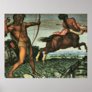 Hercules och Nessus av Franz von Klibba Poster