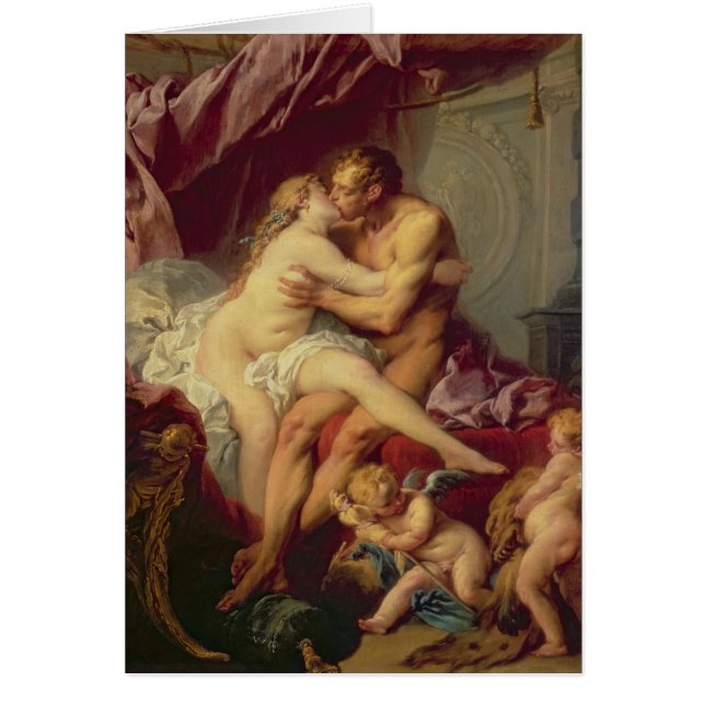 Hercules och Omphale Hälsningskort (Framsidan)