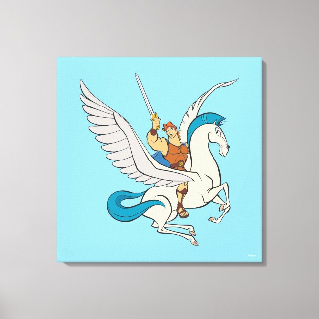 Hercules Riding Pegasus Canvas Print (Framsida)