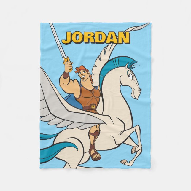 Hercules Riding Pegasus Fleece Blanket (Framsidan)