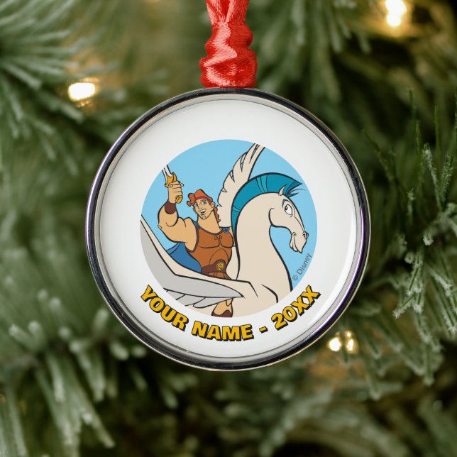 Hercules Riding Pegasus Metal Ornament (Träd)