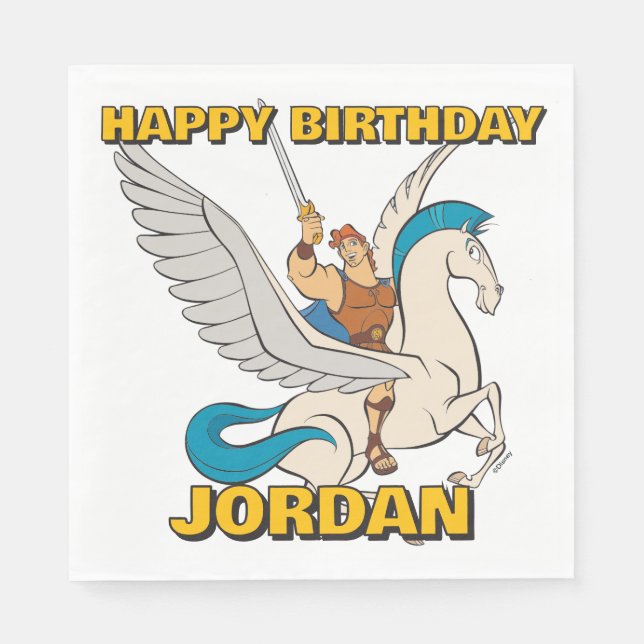 Hercules Riding Pegasus Napkins Pappersservett (Framsidan)