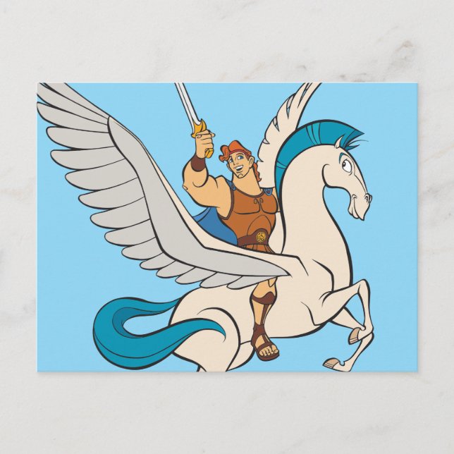 Hercules Riding Pegasus Postcard Vykort (Framsida)