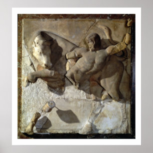 Hercules som slåss Cretantjuren, en av en serie Poster