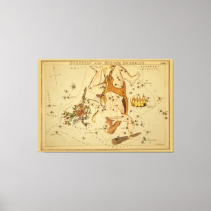 Hercules - Vintage Astronomical Star Chart Image Canvastryck
