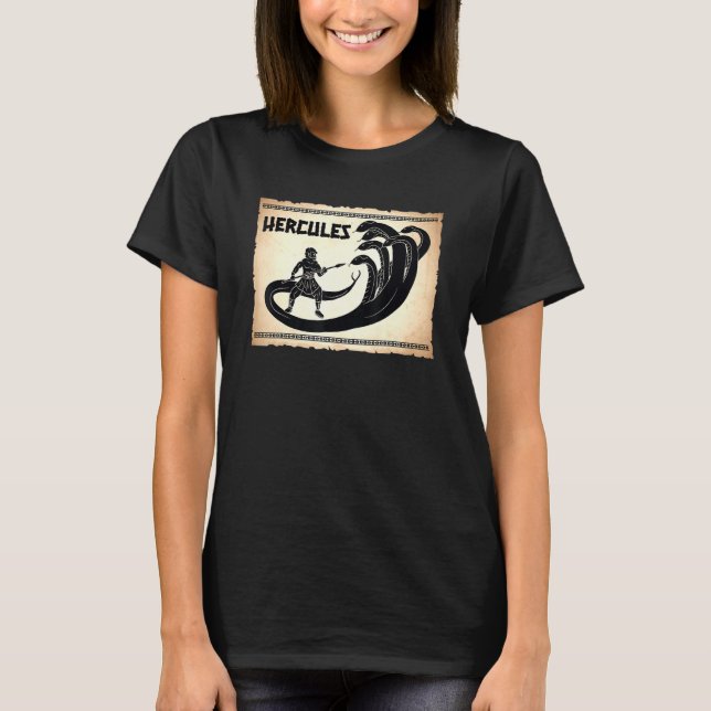 Hercules Vs Hydra Gregrekiska Mythology Fläkt Anci T Shirt (Framsida)
