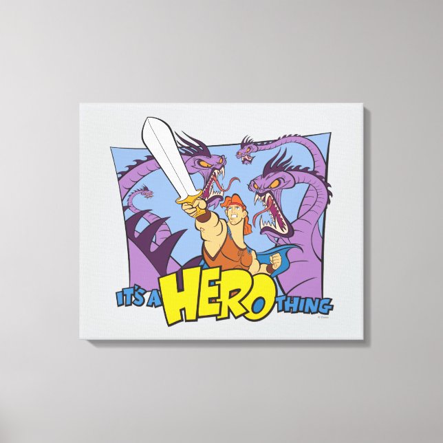 Hercules vs Hydra - It's a HERO Thing Canvas Print (Framsida)