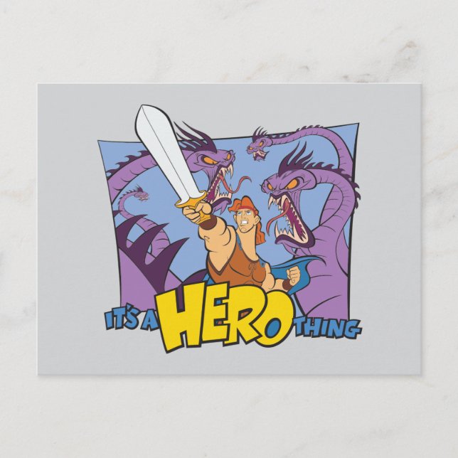 Hercules vs Hydra - It's a HERO Thing Postcard Vykort (Framsida)