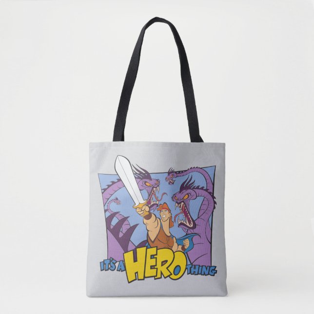 Hercules vs Hydra - It's a HERO Thing Tote Bag Tygkasse (Framsida)
