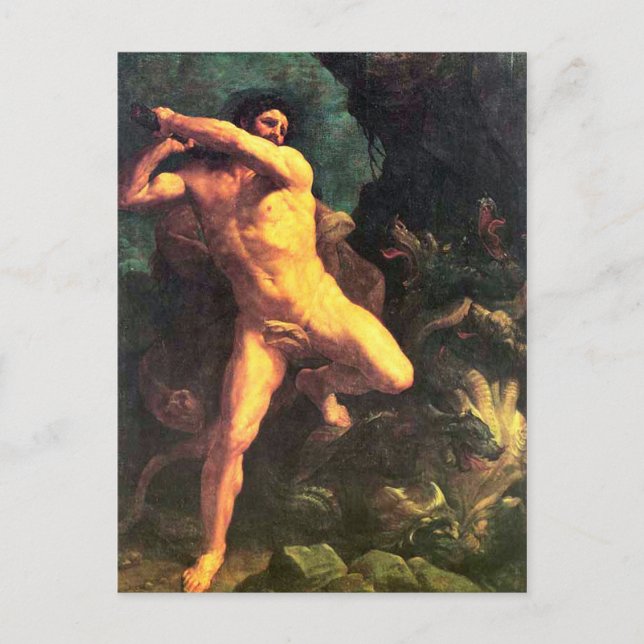 Hercules vs hydran av Gudio Reni Vykort (Framsida)