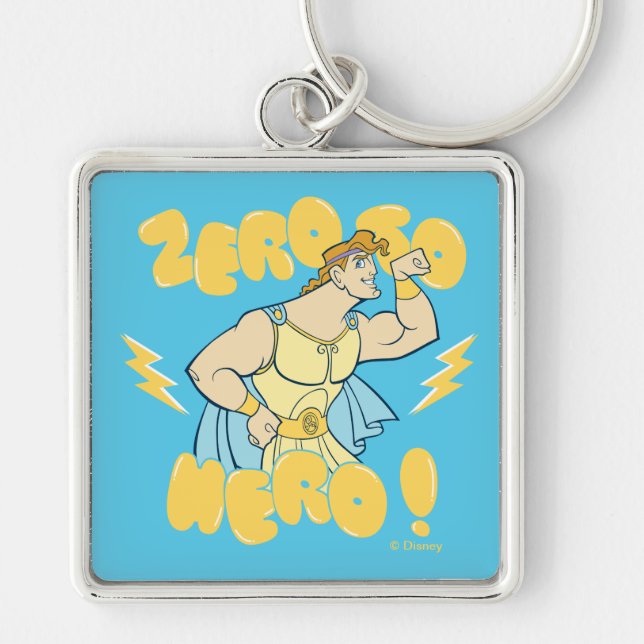 Hercules - Zero to Hero Keychain Fyrkantig Silverfärgad Nyckelring (Framsidan)