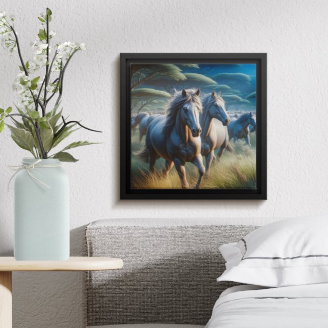 Herd: Galloping Horses i Fält Poster (Skapare uppladdad)