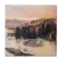 Herd of Buffalo (av Charles M. Russell)