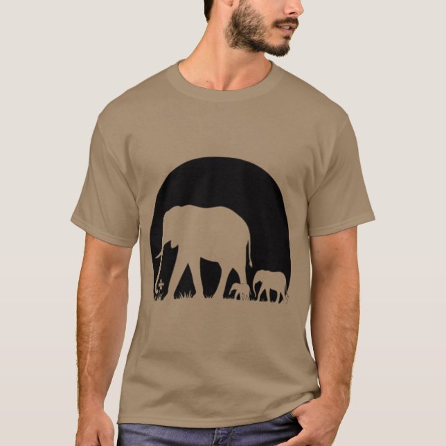 Herd of elephants boy funny t shirt (Framsida)
