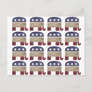 Herd of Elephants GOP Republican Policy Vykort
