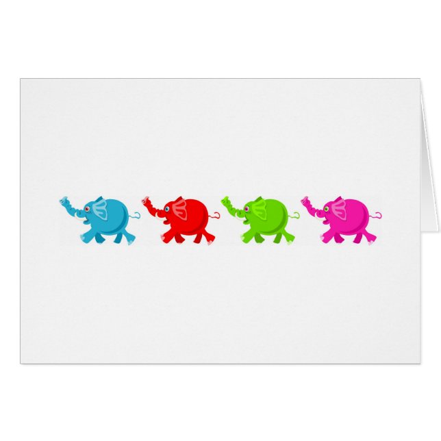 Herd of Elephants Hälsningskort (Framsidan Horizontal)