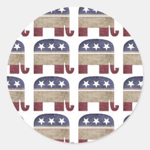 Herd of Elephants Republican GOP Runt Klistermärke
