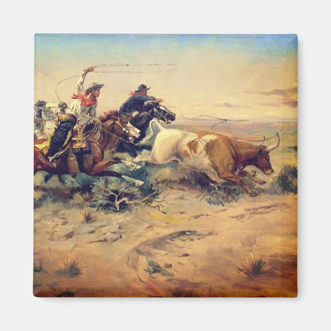 Herd Quitter (av C. M. Russell, c. 1897) Magnet (Framsidan)