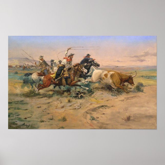 Herd Quitter av Charles Marion Russell Poster (Framsidan)