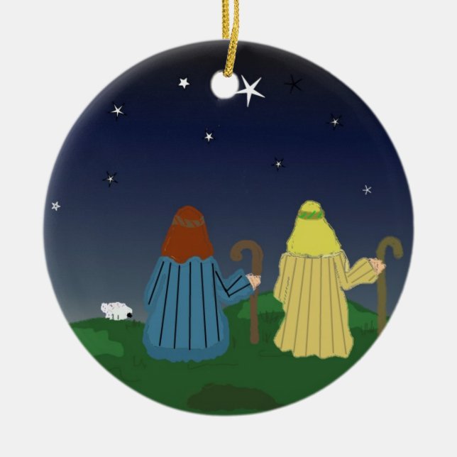 Herdar i fälten julgransprydnad keramik (Framsidan)