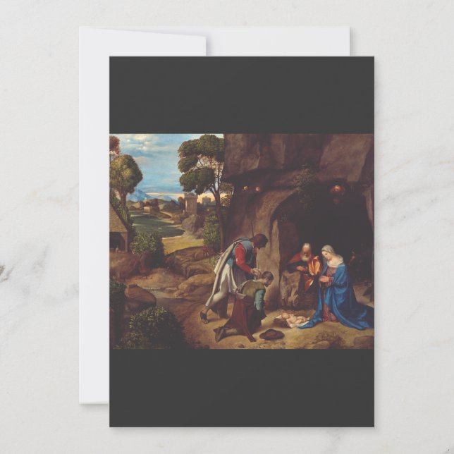 Herdarnas tillbedjan av Honthorst Julkort (Framsida)