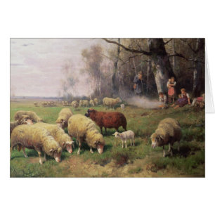 Herde familj hälsningskort
