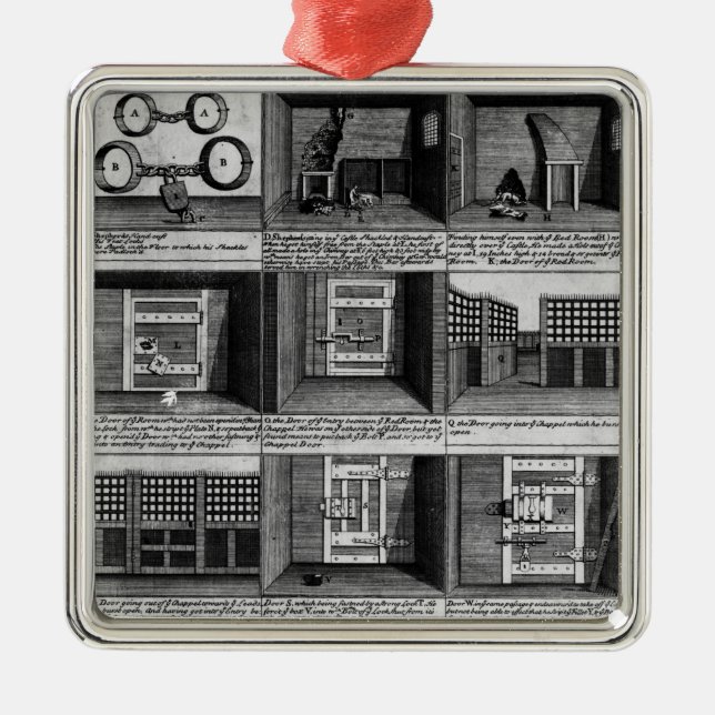 Herde flykt bildar det Newgate fängelset Julgransprydnad Metall (Framsidan)