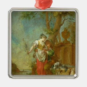 Herde och Shepherdess Julgransprydnad Metall