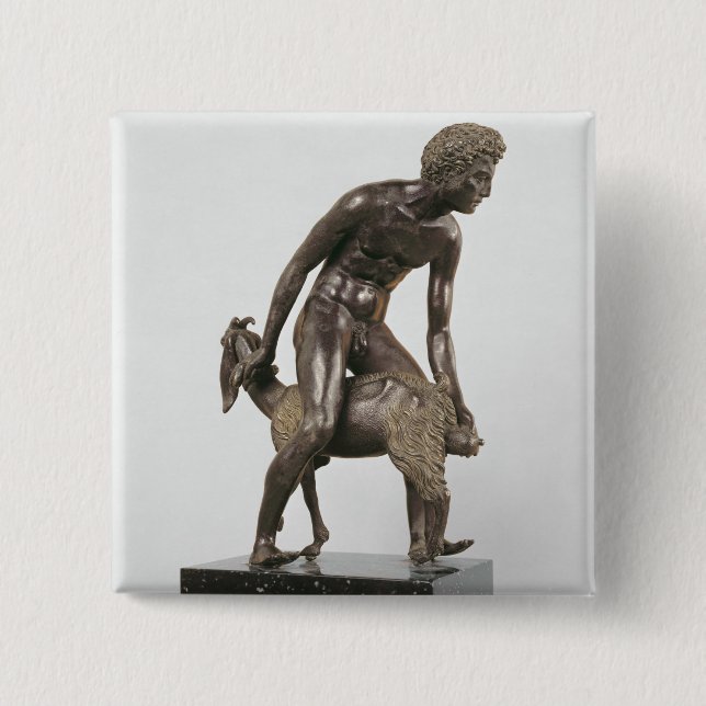 Herde som mjölkar en get knapp (Framsida)