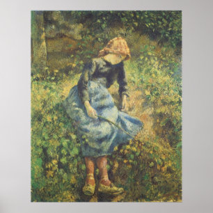 Herdegumma av Camille Pissarro, Vintage finkonst Poster