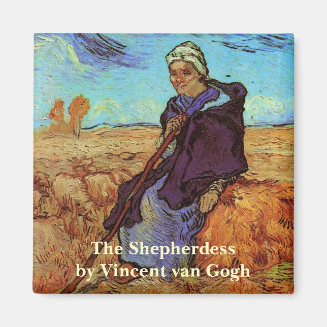 Herden (efter Millet) av Vincent van Gogh Magnet (Framsidan)