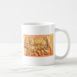 Herdens hjärta: Elephant Family Porträtt Kaffemugg