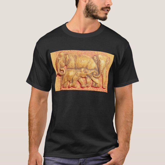 Herdens hjärta: Elephant Family Porträtt Tee Shirt (Framsida)
