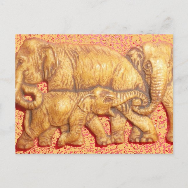 Herdens hjärta: Elephant Family Porträtt Vykort (Framsida)