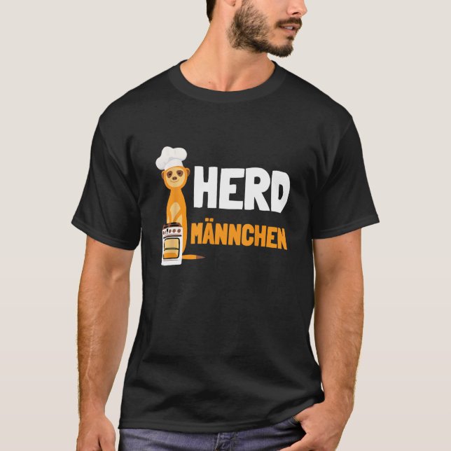 Herdmännchen I Chef Herd Meerkat med Chef s Hat T Shirt (Framsida)