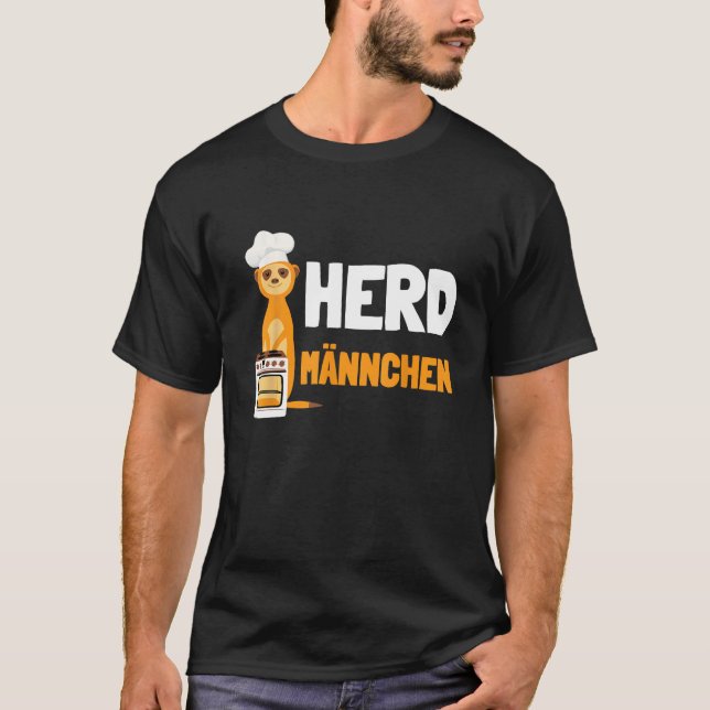 Herdmännchen I  Chef Herd Meerkat with Chef s Hat T Shirt (Framsida)