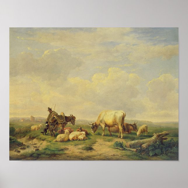 Herdsman and Herd, 1880 Poster (Framsidan)