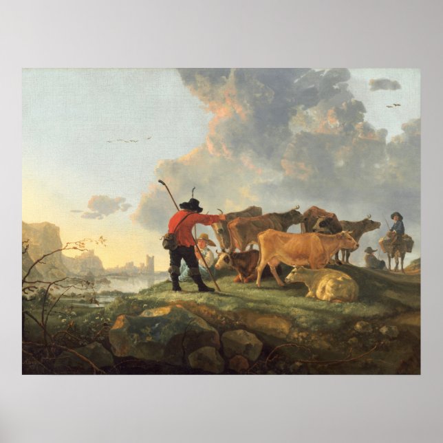 Herdsmen - Aelbert Cuyp Fine Art Poster (Framsidan)