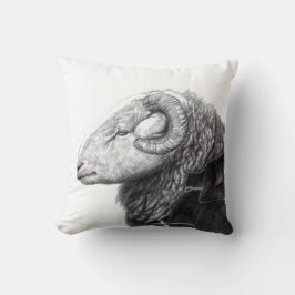 Herdwick Ram i Duffel Jackar (Snö) Kudde