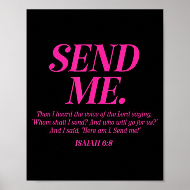 Here Am I Send Me Isaiah 6_8 Christian Bible Verse Poster (Framsidan)