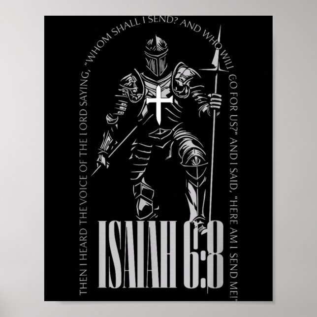 Here Am Send Isaiah 6 8 Crusader Knights Templar Poster (Framsidan)