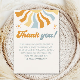 Here come the son - Retro Style Baby Shower Tack Kort