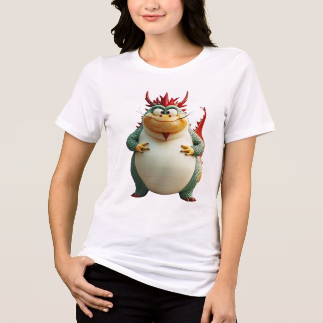 Here Comes the Lucky Dragon | Smiling Zodiac Drago T Shirt (Framsida)